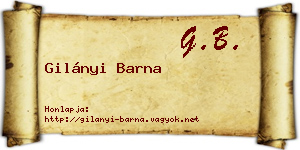 Gilányi Barna névjegykártya